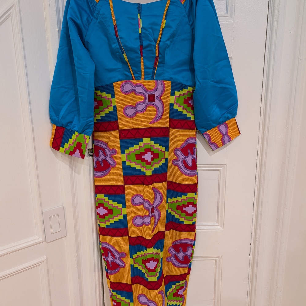 Utopia Africa Designs Blue and Multicolor Dress